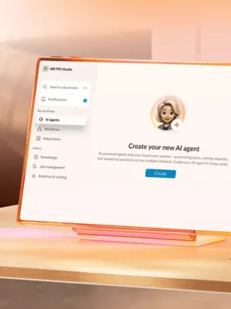 AIR Pro AI agent setup screen on a tablet